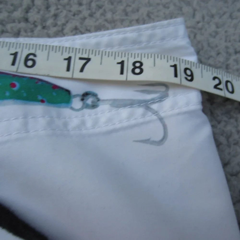 Billabong Board Short Mens 38 White Blue Fishing Lure Print Beach